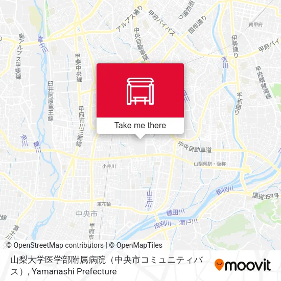 山梨大学医学部附属病院（中央市コミュニティバス） map