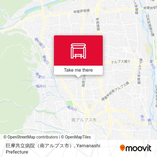 巨摩共立病院（南アルプス市） map