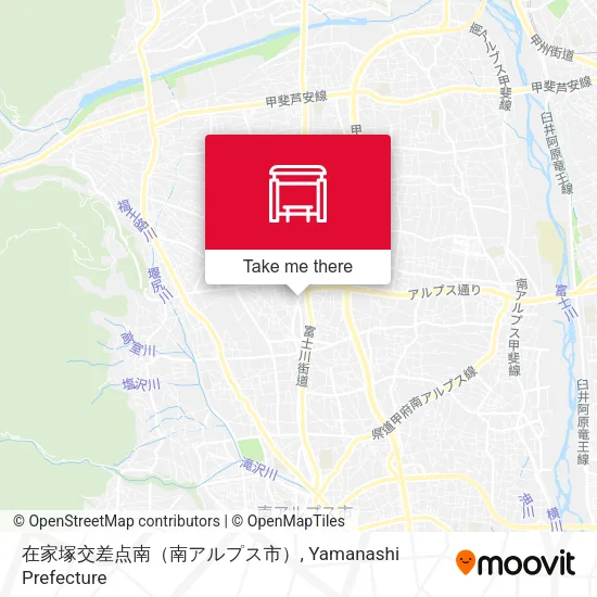在家塚交差点南（南アルプス市） map