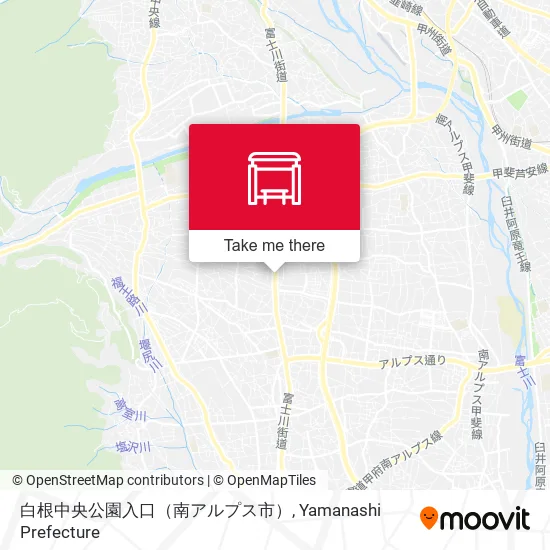白根中央公園入口（南アルプス市） map