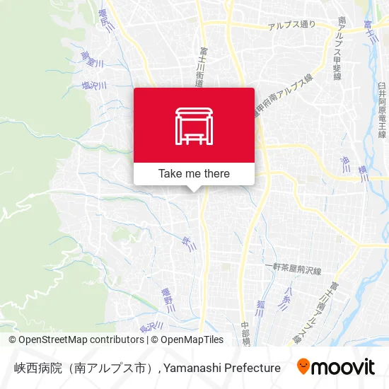 峡西病院（南アルプス市） map