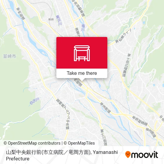 山梨中央銀行前(市立病院／竜岡方面) map