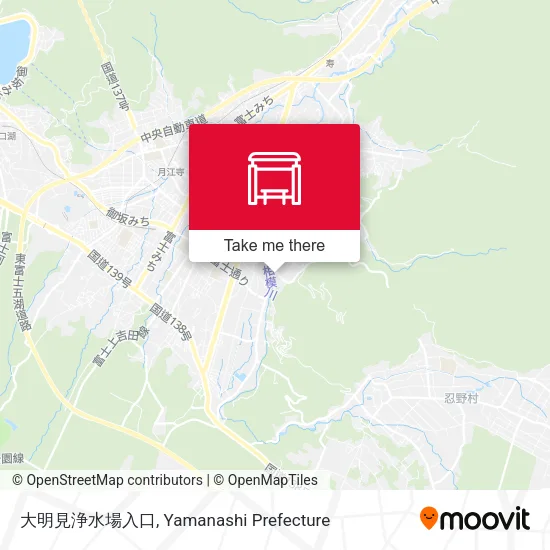 大明見浄水場入口 map