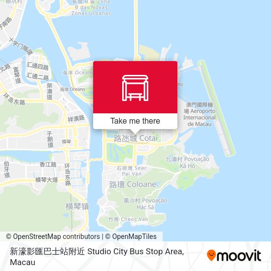 新濠影匯巴士站附近 Studio City Bus Stop Area地圖