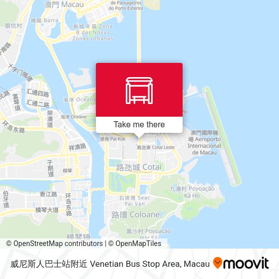 威尼斯人巴士站附近 Venetian Bus Stop Area地圖