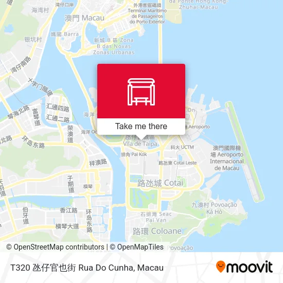T320 氹仔官也街 Rua Do Cunha map