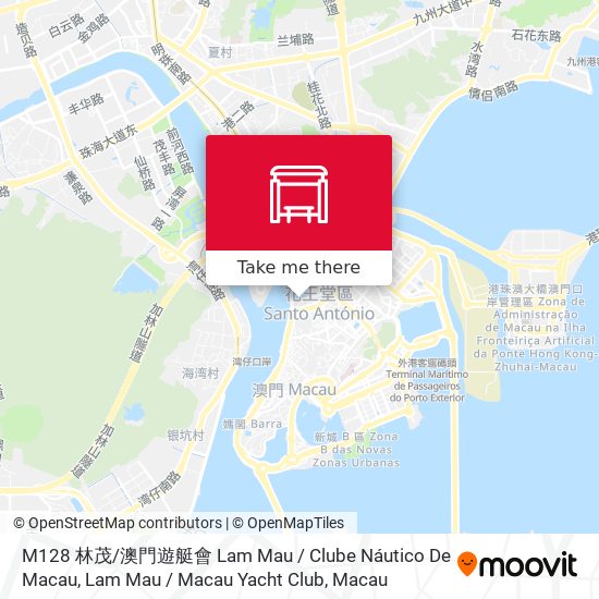 M128 林茂 / 澳門遊艇會 Lam Mau / Clube Náutico De Macau, Lam Mau / Macau Yacht Club map