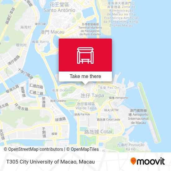 T305 城市大學 Universidade Da Cidade, City University Of Macao map