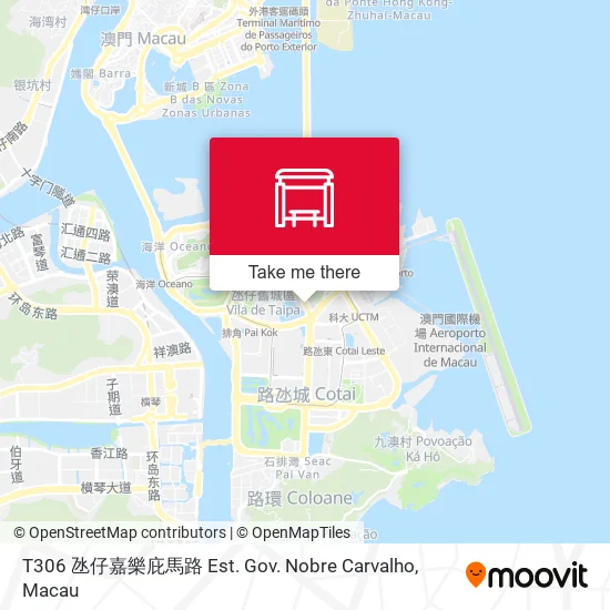 T306 氹仔嘉樂庇馬路 Est. Gov. Nobre Carvalho地圖