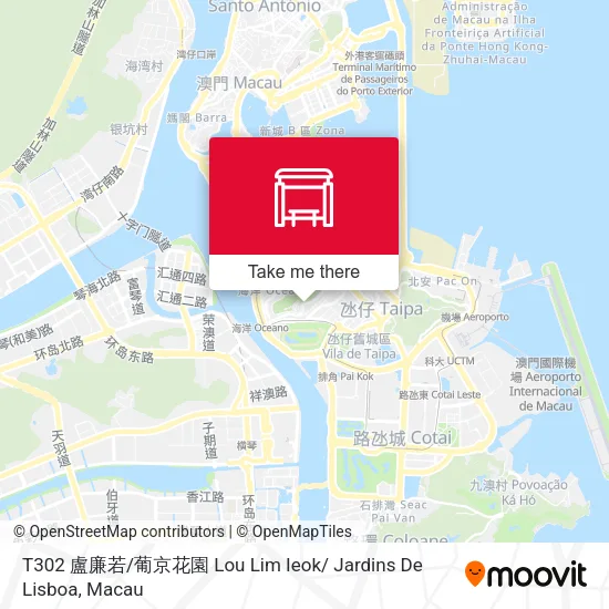 T302 盧廉若 / 葡京花園 Lou Lim Ieok/ Jardins De Lisboa地圖
