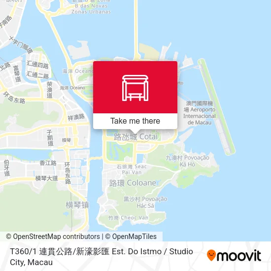 T360 / 1 連貫公路 / 新濠影匯 Est. Do Istmo / Studio City地圖