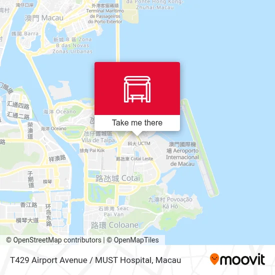 T429 機場大馬路 / 科大醫院 Av. Do Aeroporto/ M.U.S.T.-Hospital地圖