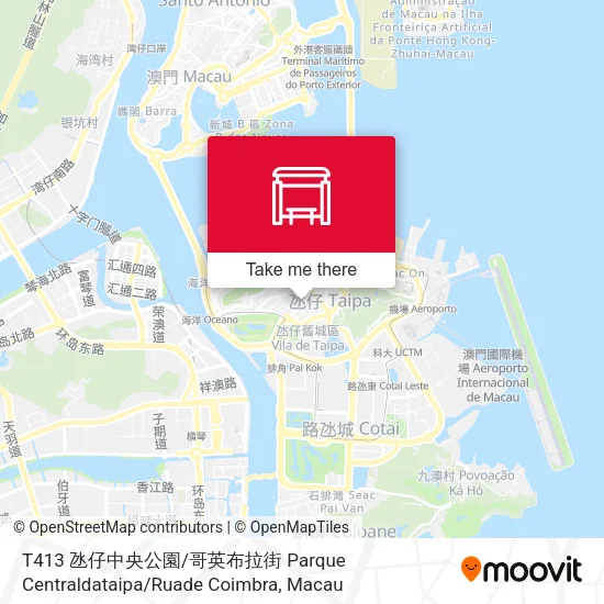 T413 氹仔中央公園 / 哥英布拉街 Parque Centraldataipa / Ruade Coimbra map