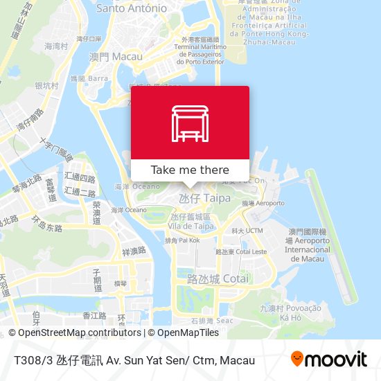 T308 / 3 氹仔電訊 Av. Sun Yat Sen/ Ctm map