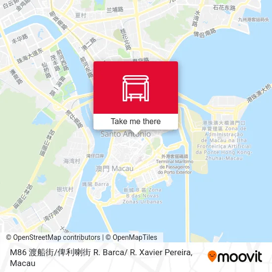 M86 渡船街 / 俾利喇街 R. Barca/ R. Xavier Pereira地圖