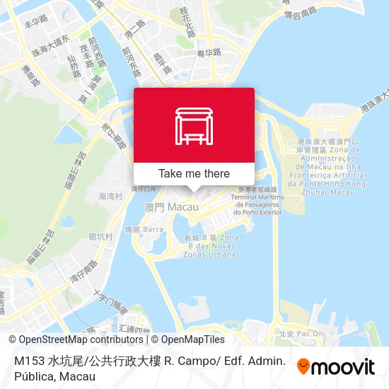 M153 水坑尾 / 公共行政大樓 R. Campo/ Edf. Admin. Pública地圖