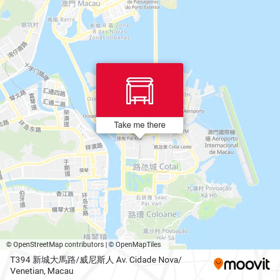 T394 新城大馬路 / 威尼斯人 Av. Cidade Nova/ Venetian map