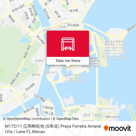 M172 / 11 亞馬喇前地 (G車道) Praça Ferreira Amaral (Via / Lane F)地圖
