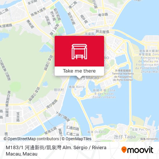 M183 / 1 河邊新街 / 凱泉灣 Alm. Sérgio / Riviera  Macau map