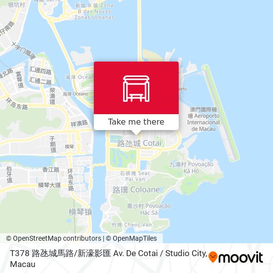 T378 路氹城馬路 / 新濠影匯 Av. De Cotai / Studio City map
