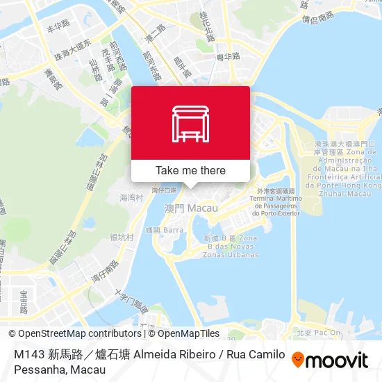 M143 新馬路／爐石塘 Almeida Ribeiro / Rua Camilo Pessanha地圖