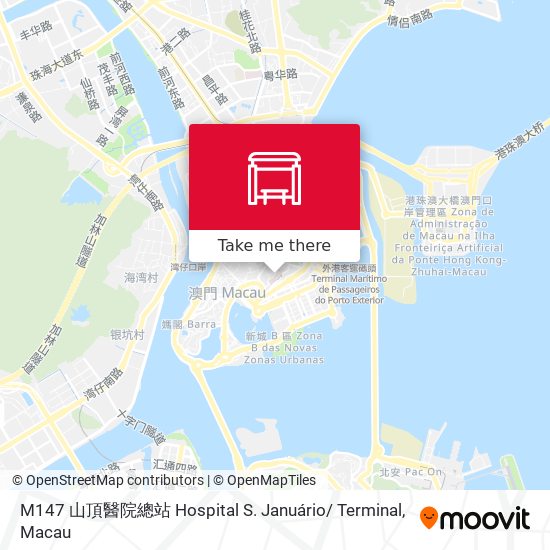M147 山頂醫院總站 Hospital S. Januário/ Terminal map