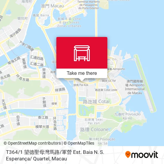 T364 / 1 望德聖母灣馬路 / 軍營 Est. Baia N. S. Esperança/ Quartel map