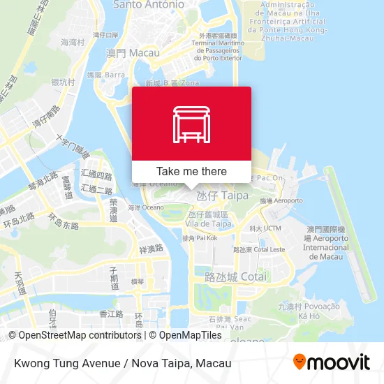 Kwong Tung Avenue / Nova Taipa map