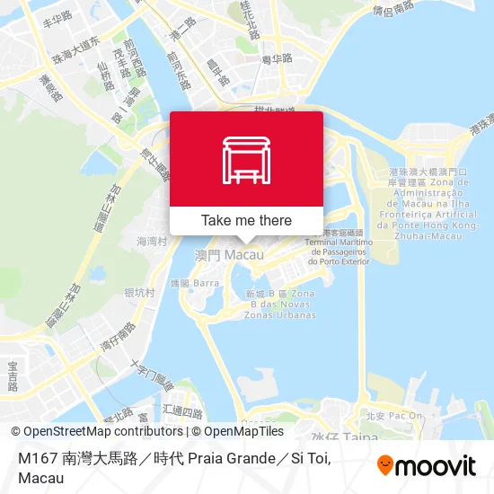 M167 南灣大馬路／時代 Praia Grande／Si Toi map