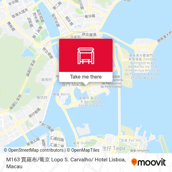 M163 賈羅布 / 葡京 Lopo S. Carvalho/ Hotel Lisboa地圖