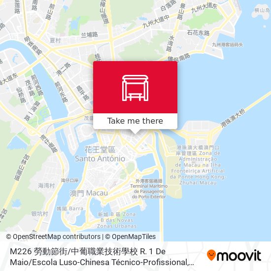 M226 勞動節街 / 中葡職業技術學校 R. 1 De Maio / Escola Luso-Chinesa Técnico-Profissional map