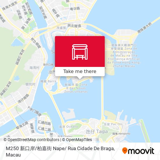 M250 新口岸 / 柏嘉街 Nape/ Rua Cidade De Braga map