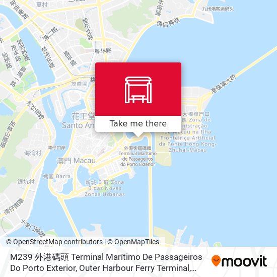 M239 外港碼頭 Terminal Marítimo De Passageiros Do Porto Exterior, Outer Harbour Ferry Terminal map