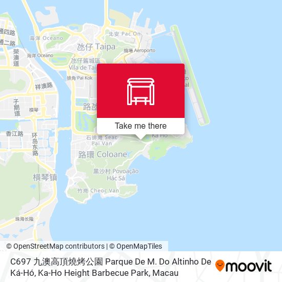 C697 九澳高頂燒烤公園 Parque De M. Do Altinho De Ká-Hó, Ka-Ho Height Barbecue Park map