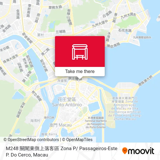 M248 關閘東側上落客區 Zona P/ Passageiros-Este P. Do Cerco地圖