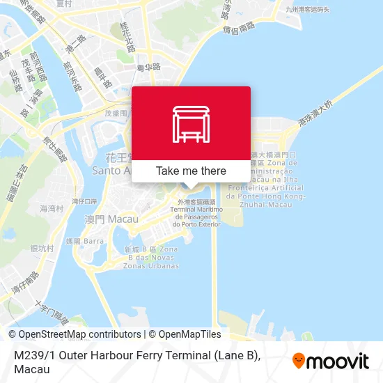 M239 / 1外港碼頭 (B車道) Terminal Marítimo De Passageiros Do Porto Exterior, Outer Harbour Ferry Terminal (B Via / Lane)地圖