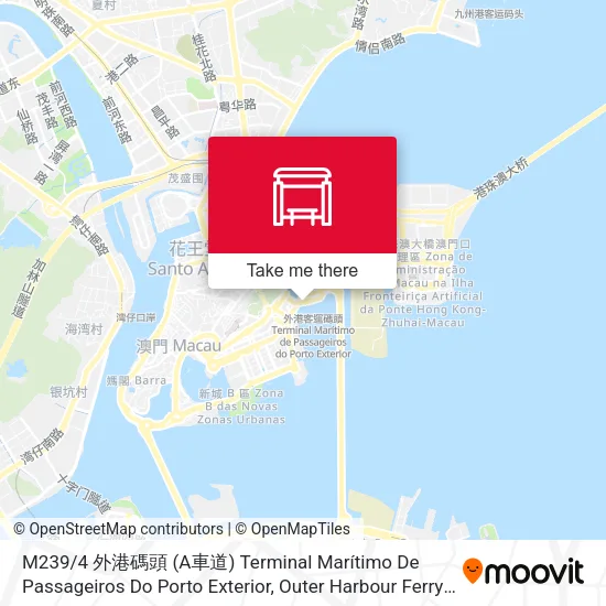 M239 / 4 外港碼頭 (A車道) Terminal Marítimo De Passageiros Do Porto Exterior, Outer Harbour Ferry Terminal (A Via / Lane)地圖