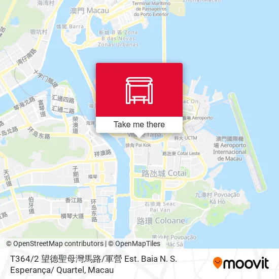 T364 / 2 望德聖母灣馬路 / 軍營 Est. Baia N. S. Esperança/ Quartel地圖