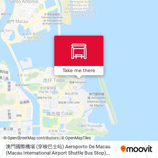 澳門國際機場 (穿梭巴士站) Aeroporto De Macau (Macau International Airport Shuttle Bus Stop) map