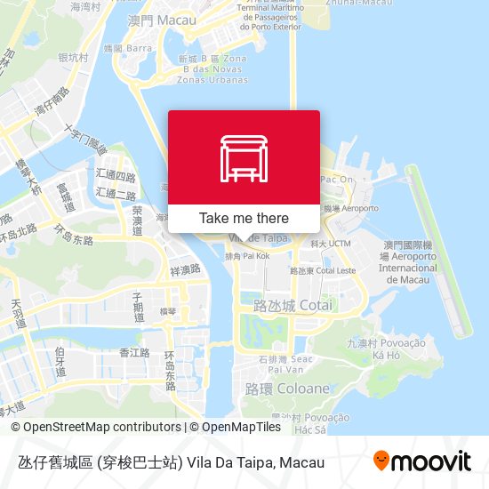 氹仔舊城區 (穿梭巴士站) Vila Da Taipa map