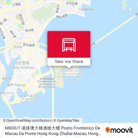 M800 / 7 港珠澳大橋邊檢大樓 Posto Fronteiriço De Macau Da Ponte Hong Kong-Zhuhai-Macau, Hong Kong-Zhuhai-Macau Bridge Frontier Post map