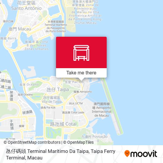 氹仔碼頭 Terminal Marítimo Da Taipa, Taipa Ferry Terminal map