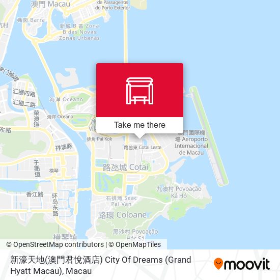 新濠天地(澳門君悅酒店) City Of Dreams (Grand Hyatt Macau) map