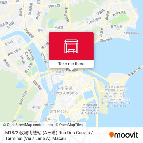 M18 / 2 牧場街總站 (A車道) Rua Dos Currais / Terminal (Via / Lane A)地圖