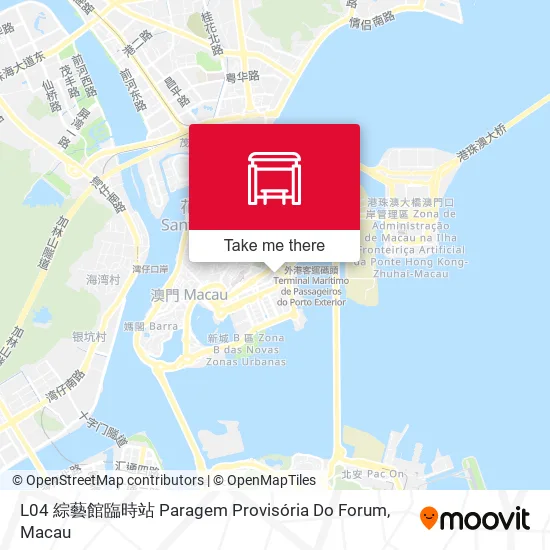 L04 綜藝館臨時站 Paragem Provisória Do Forum map