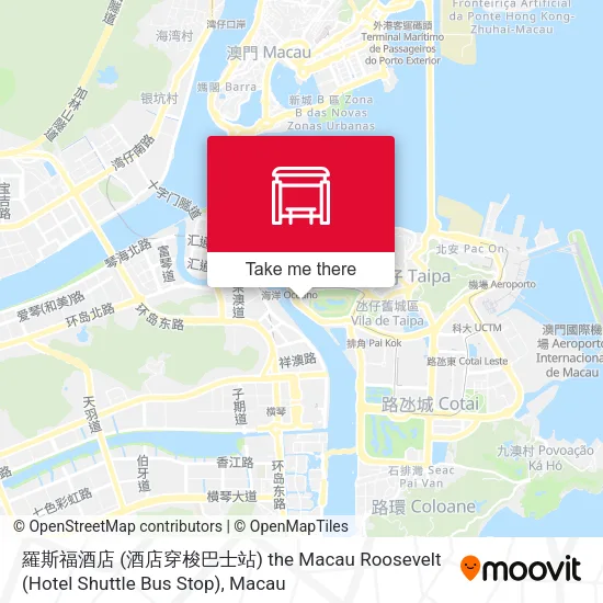 羅斯福酒店 (酒店穿梭巴士站) the Macau Roosevelt (Hotel Shuttle Bus Stop)地圖
