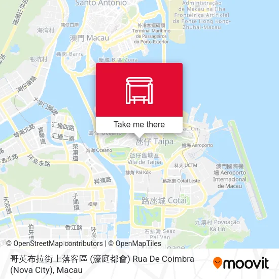 哥英布拉街上落客區 (濠庭都會) Rua De Coimbra (Nova City)地圖