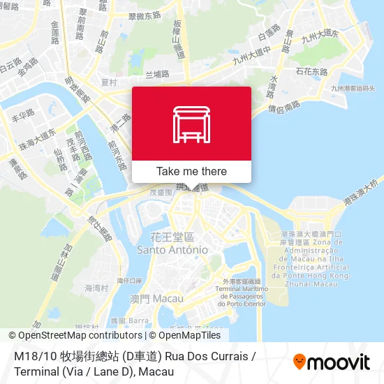 M18 / 10 牧場街總站 (D車道) Rua Dos Currais / Terminal (Via / Lane D)地圖