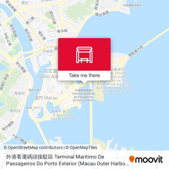 外港客運碼頭接駁區 Terminal Marítimo De Passageiros Do Porto Exterior (Macau Outer Harbor Ferry Terminal Interchange) map