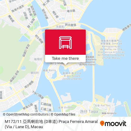 M172 / 11  亞馬喇前地 (D車道) Praça Ferreira Amaral (Via / Lane D) map